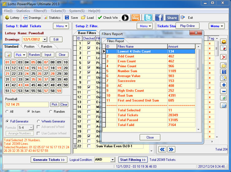 Lotto PowerPlayer Ultimate For PowerBall software