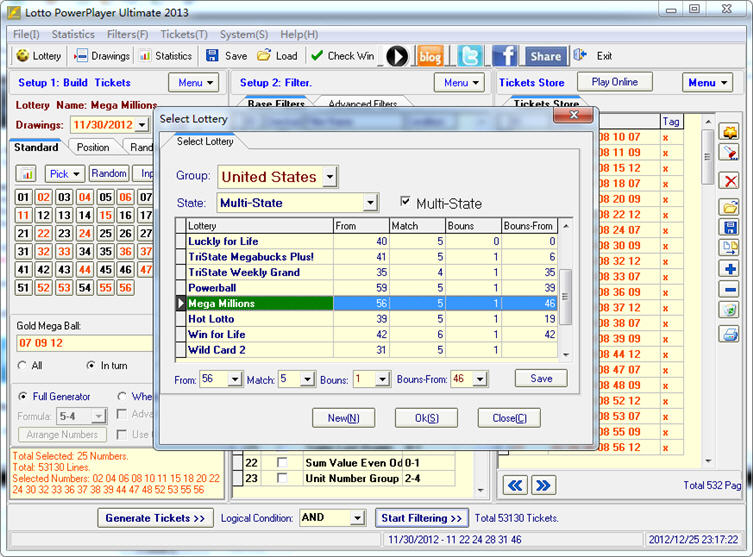 Choose Mega Millions Lottery
